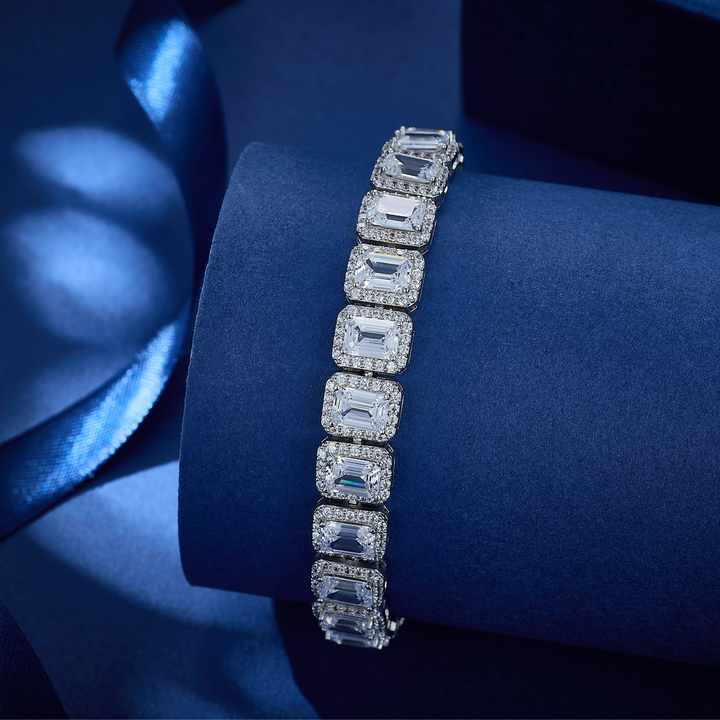Classic Square Tennis Chain Bracelet for Women