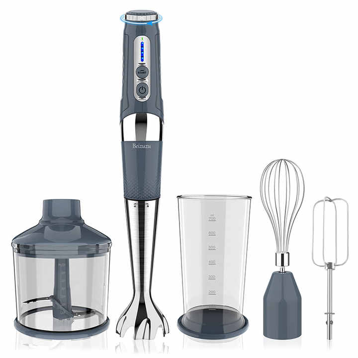 4 in 1 Mini Cordless Hand Blender for Fresh Juices Professional Electric Handheld Portable Kitchen Blender 