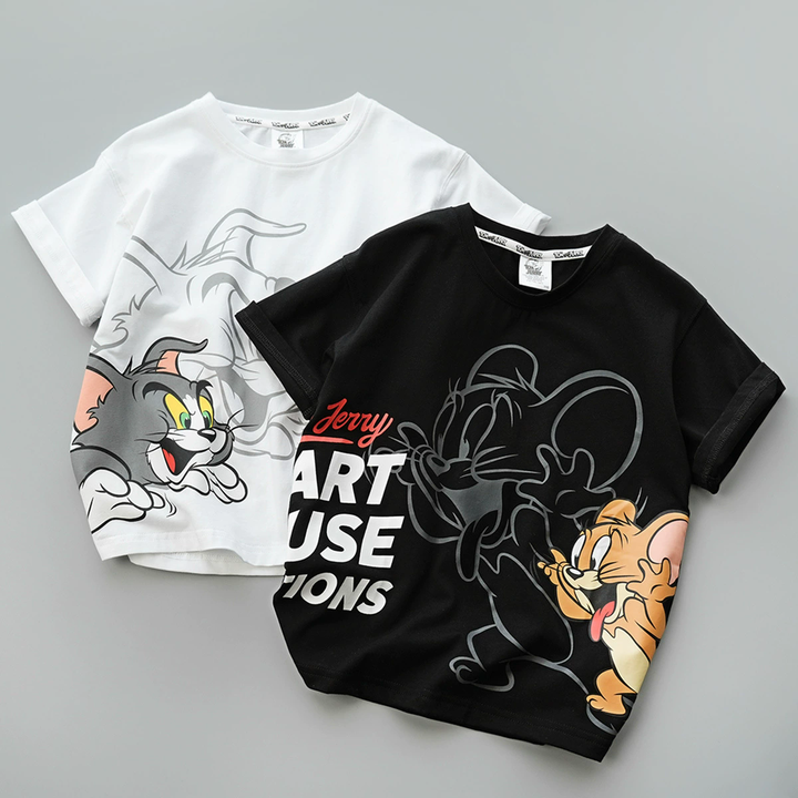 تي شيرت كرتوني جديد للأطفال لعام . New Children's Cartoon T-shirt, Boys and Girls