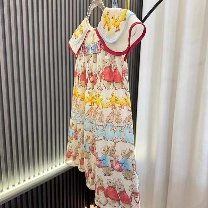 Style Summer Cute Dress for Baby-New High Quality Cotton Satin Dress 
