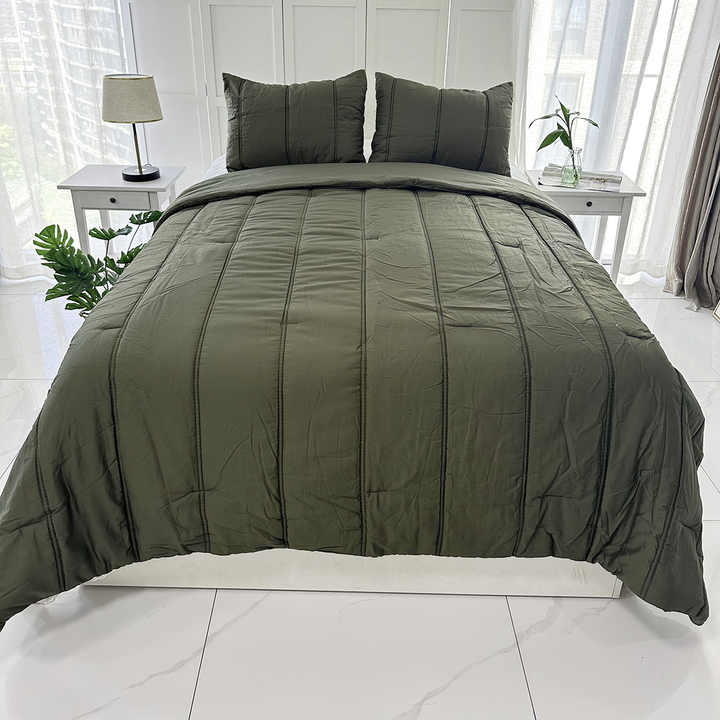Modern Design Washable Quilted Cotton Bedspread Quilt Style King Size Bedding Set 
