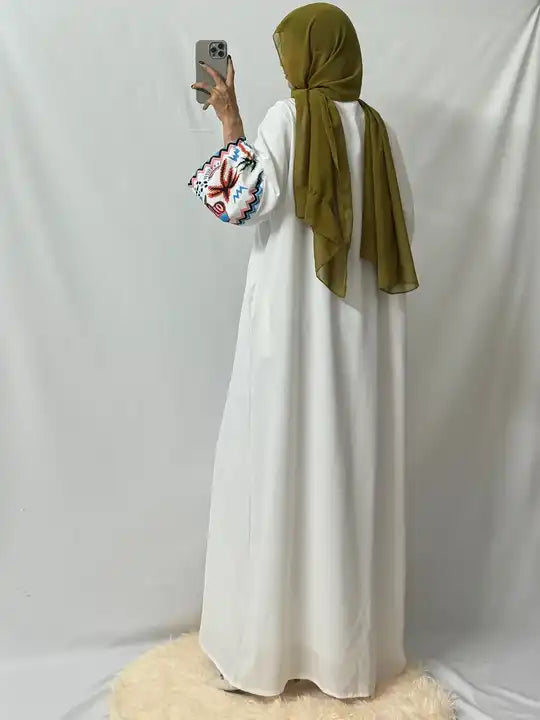 Colorful open abaya 