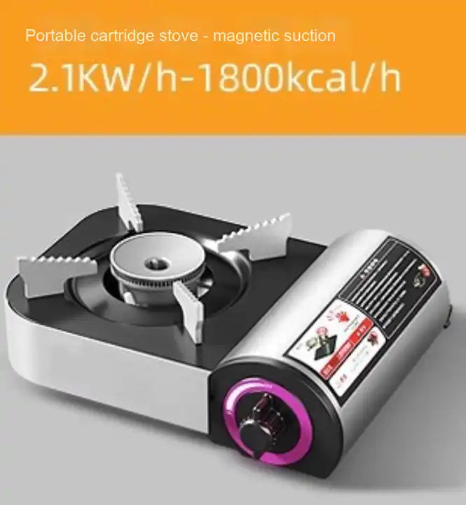 موقد غاز محمول من الفولاذ المقاوم . Portable stainless steel gas stove