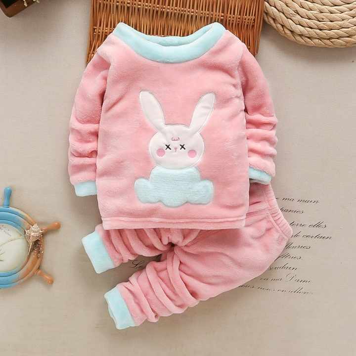 Children's winter warm long-sleeved pajamas 