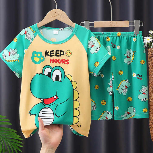 Toddler Girls Pajama Set Summer Short Sleeve Sleepwear Pjs 2 Piece Set 1-7 Years 2 Set 1-7 Years 
