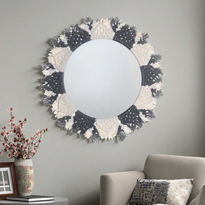 Handwoven flowing macrame decor, hanging decor. 