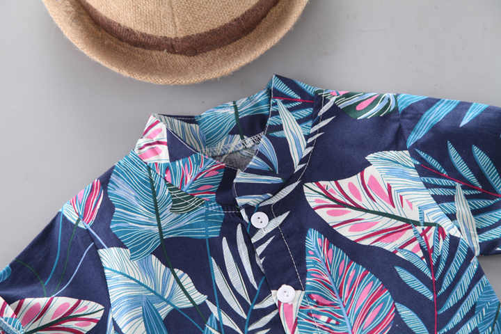 Summer New Style Boys Leaves-Summer Clothing Set 