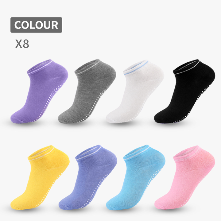 جوارب رياضية ملونة مضادة للانزلاق لليوجا الأورولين للسيدات في جوارب رياضية Candy Color Sports Socks Anti-Slip Grip Yoga Socks Trapoline Women Ankle Socks