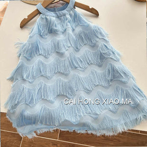 Westernized Outdoor Dresses - Girls' Summer Strap Dress 
