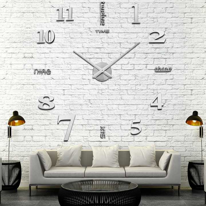 ساعة حائط منزلية كبيرة - Modern Frameless Large