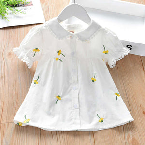 Cute Summer Clothes for Toddlers Clothes Short Sleeve Shirt Dress for Little G 