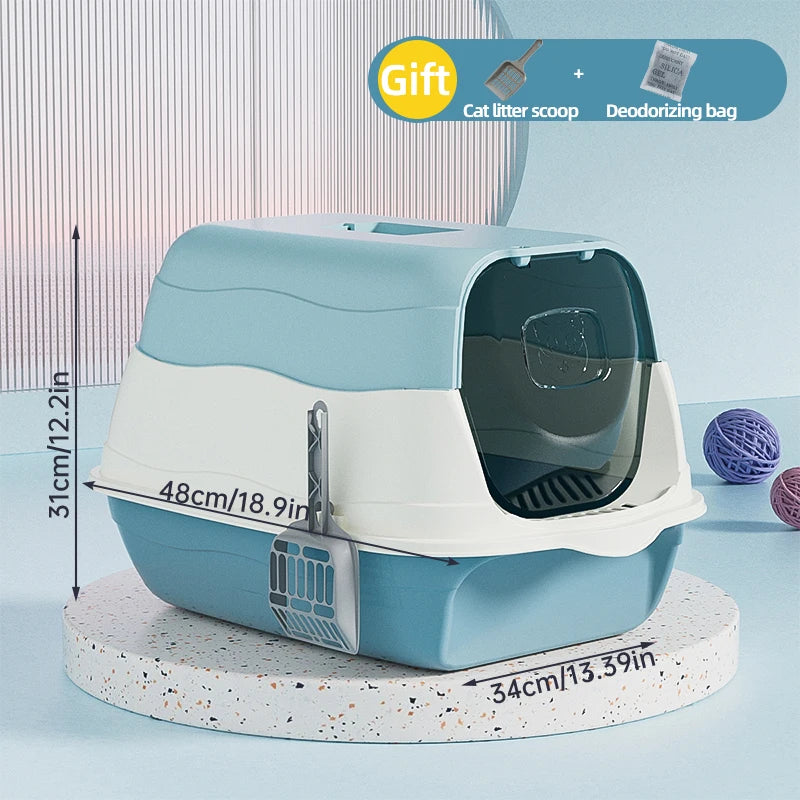 Fully Enclosed Plastic Toilet for Large Pets with Splash-Proof Pet Accessories - Pet Accessories 