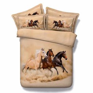 3d الحيوان الخيول مطبوعة 3d طقم سرير  . pcs 3d Animal Horses Printed 3d Bedding Set, Duvet