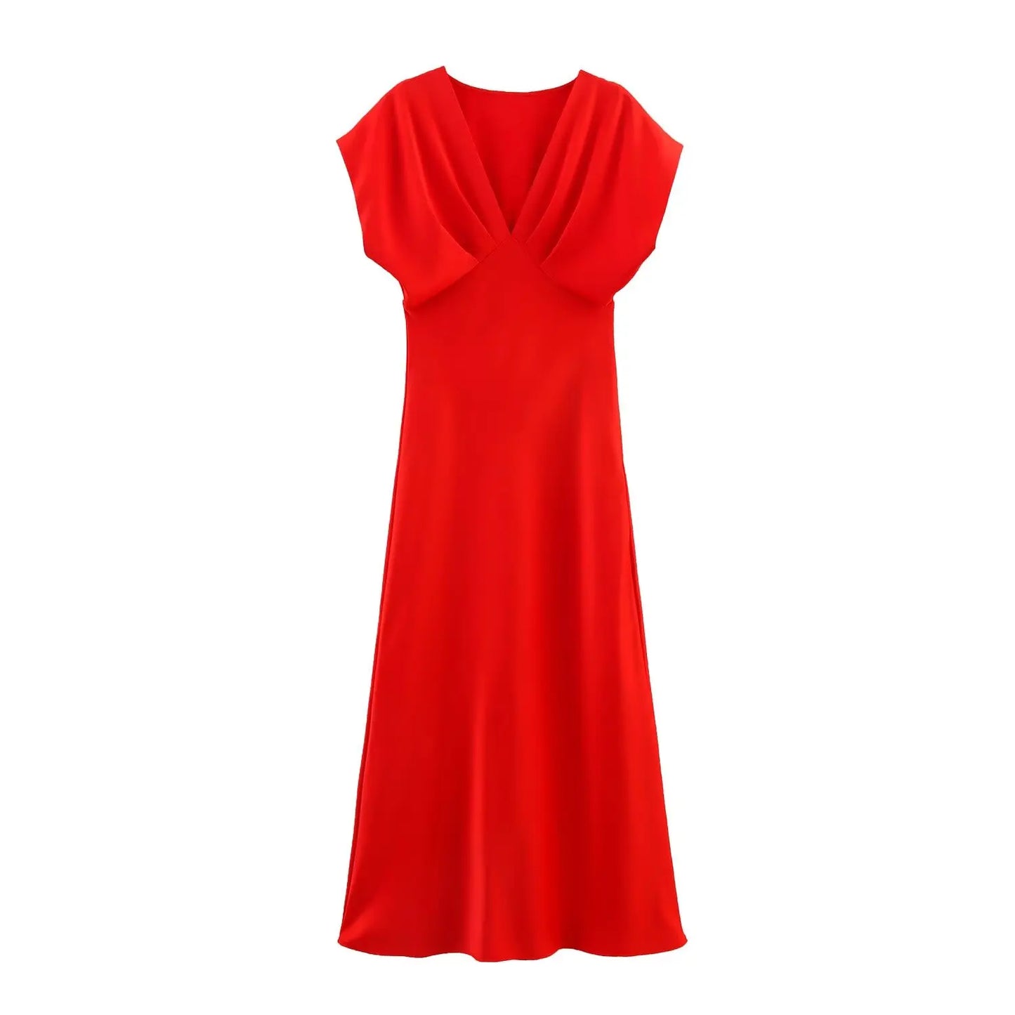 Women's short-sleeved silk dress 