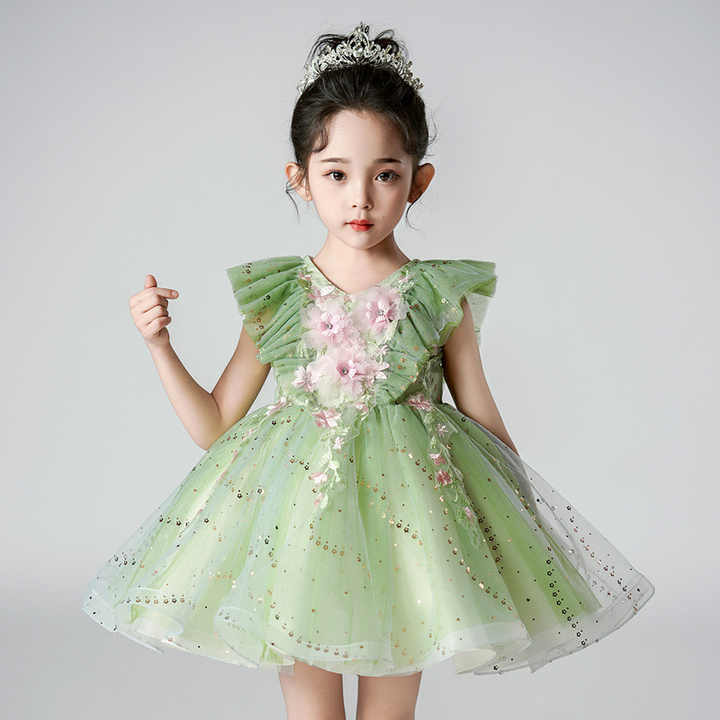 Baby Princess Clothes Christmas Party Outfit - Little Green Dresses for Girls 