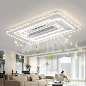 Modern LED Fans Smart Flawless with Light for Home Bluetooth Sound Remote Indoor Lights for Living Rooms 