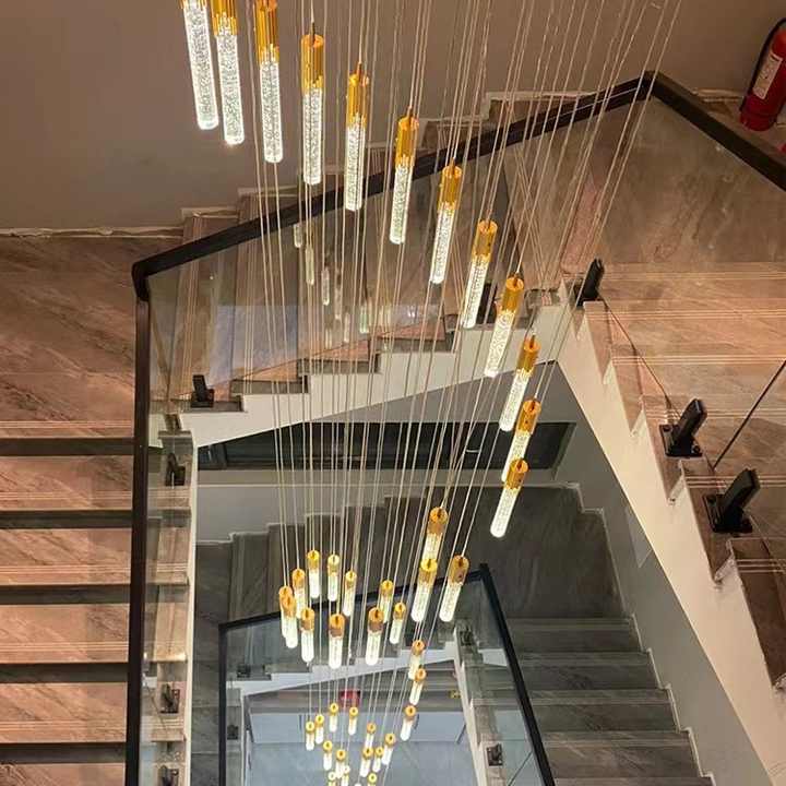 Luxury clear gold pendant lamp - 