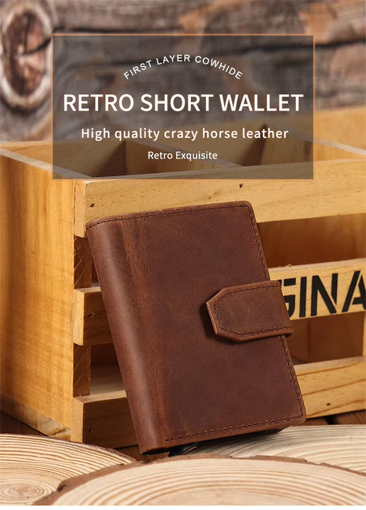 Classic Men's Genuine Cowhide Leather Wallet 