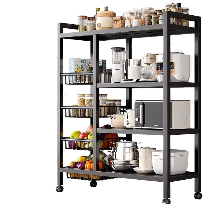 Home Food Storage Rack Freestanding Organizer Convenient Store for Bedroom, Kitchen, Bathroom Home Accessory for Space Efficient 