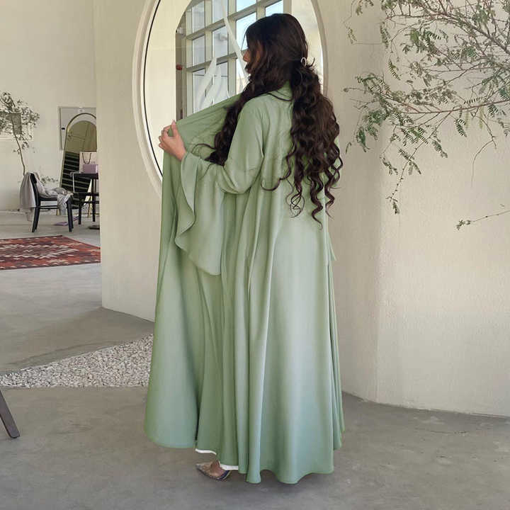Wide colorful abaya