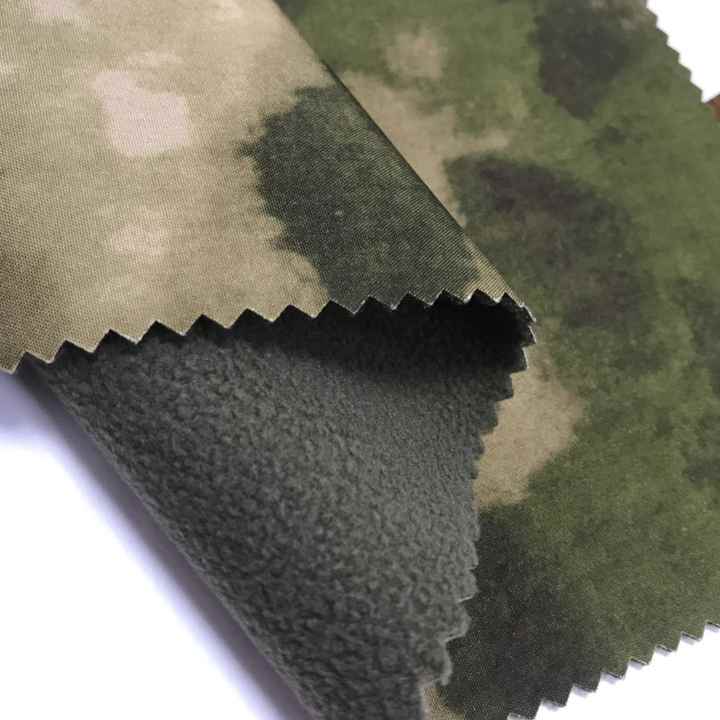 Bonding Polar Fleece 3 Layer Fabric Soft Polyester Printed Fabric 