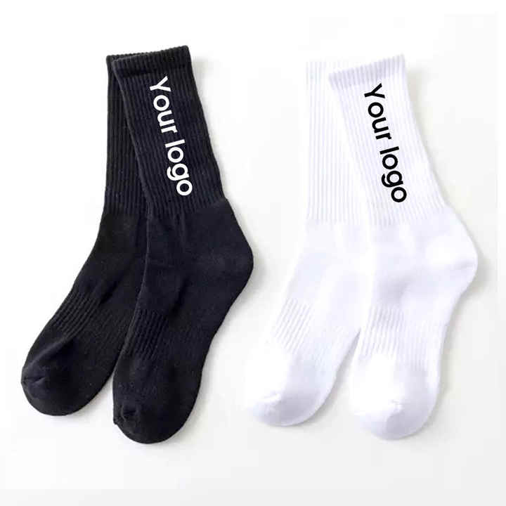 تصميم مخصص الجوارب مضلع كرة السلة الخاص بك عادي أبيض شعار رياضي تخصيص الجوارب Custom Design Your Own Ribbed Basketball Socks Plain White Sports Logo Custom Socks