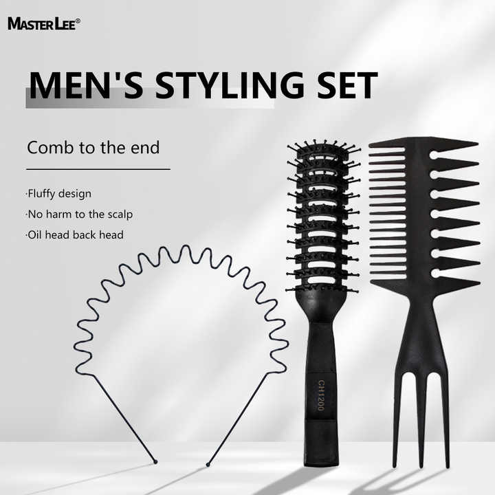 3pcs Black Hair Styling Set-barber Hair . 