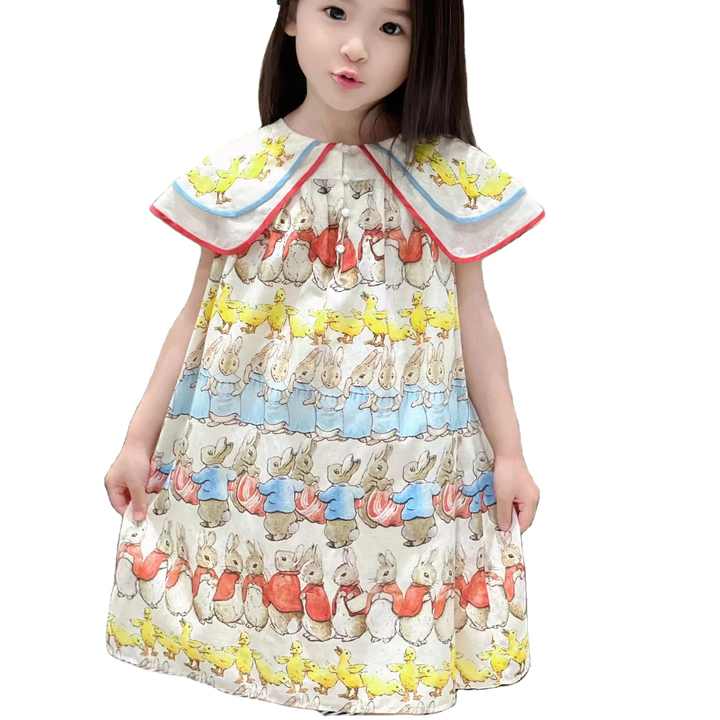Style Summer Cute Dress for Baby-New High Quality Cotton Satin Dress 