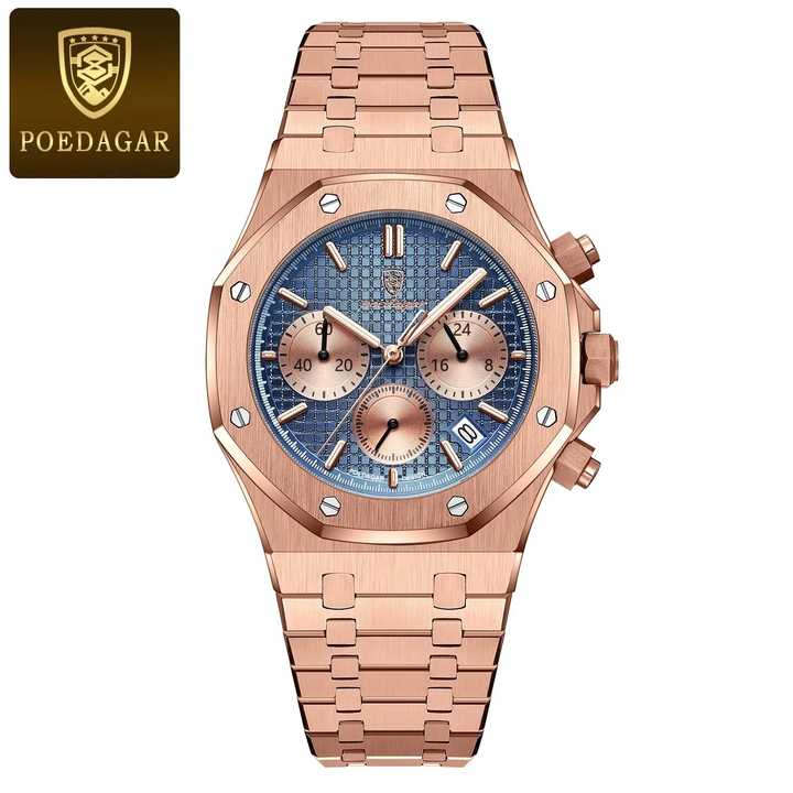 POEDAGAR 926 New Men's Rose Gold Watch. 