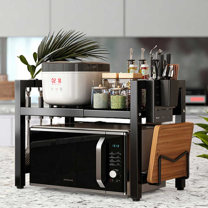 Home microwave oven rack, home kitchen standing type for storage purpose 