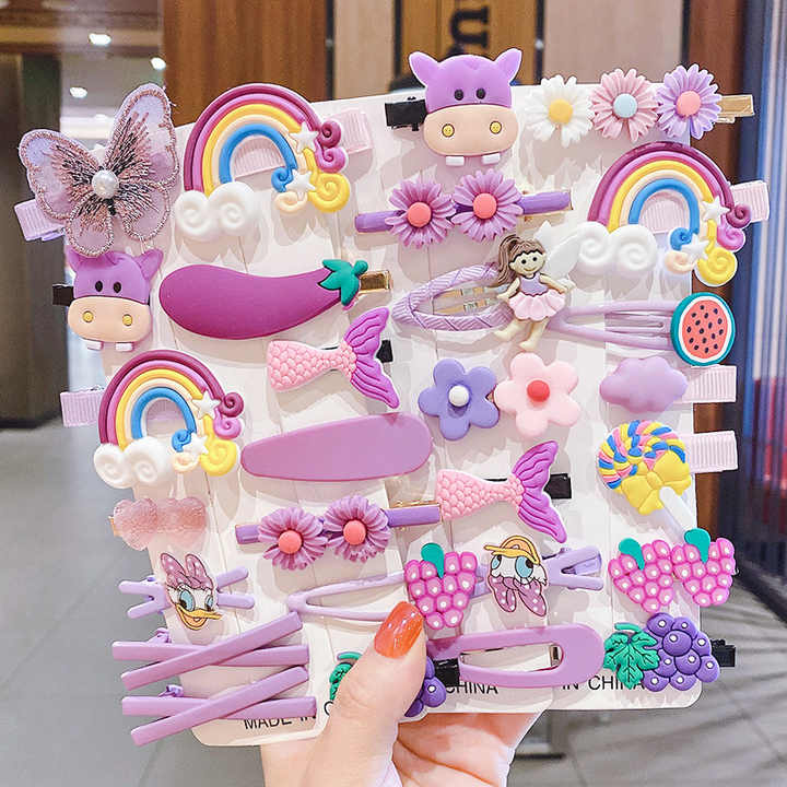 Baby Accessories 14pcs Rainbow Hair Clips for Kids 