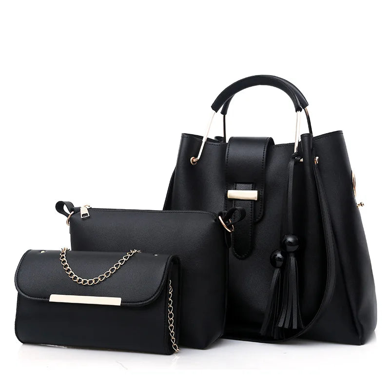 Luxury women's faux leather handbag 