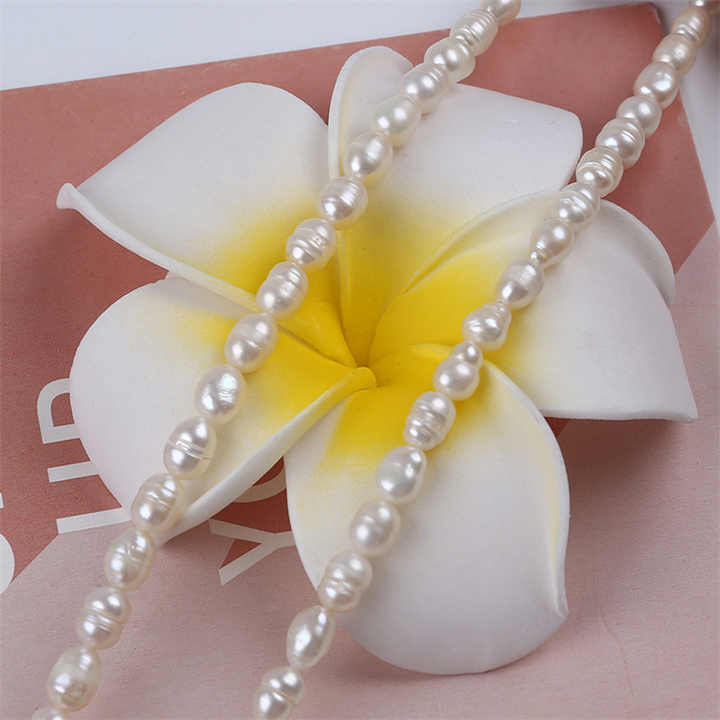 Design for Women and Girls- Simple Rice Pearl Necklace 