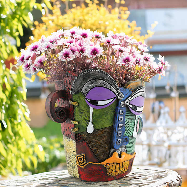 Large flower pot creative abstract art 