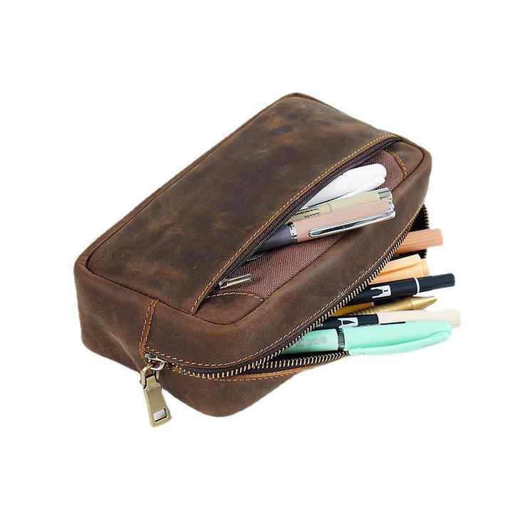 Large leather pencil case 