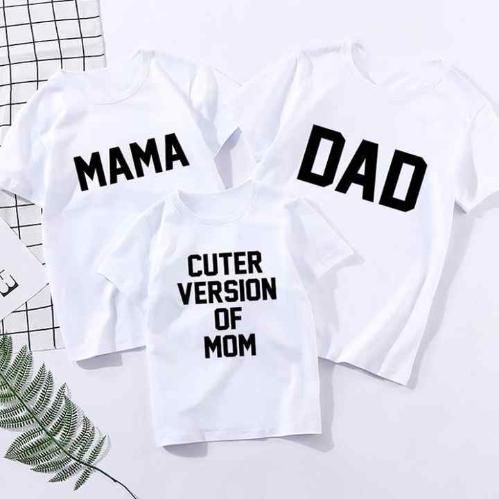 High Quality Mother and Baby Clothes Short Sleeve Matching T-Shirt Mommy and Me Clothes Daddy Daughter Outfits 