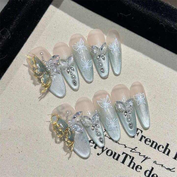 Clear Spring Acrylic Nails 