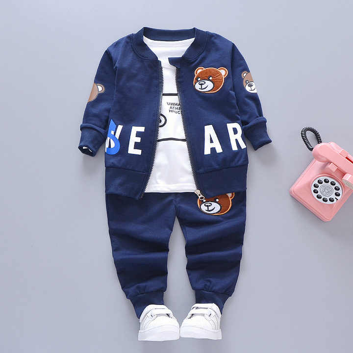 Top Selling Kids Brand Name Clothing Set Zip Up Sports 