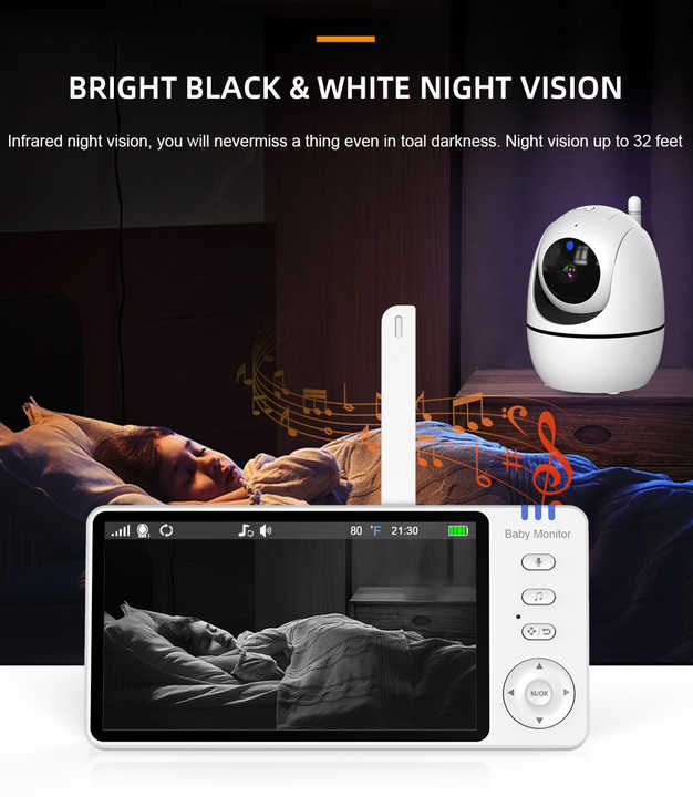 ABM501 5-Inch 1080p Wireless Video Baby Monitor PTZ. 