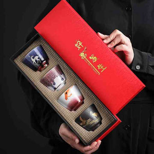 Personal Cup Single Retro TeaCup Gift Box - Japanese Ceramic Cup Set 