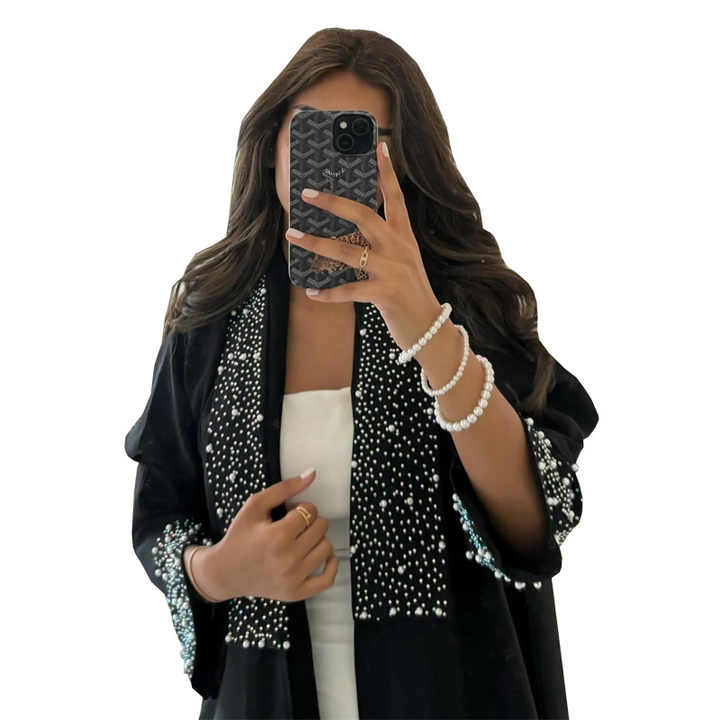 Black open abaya 