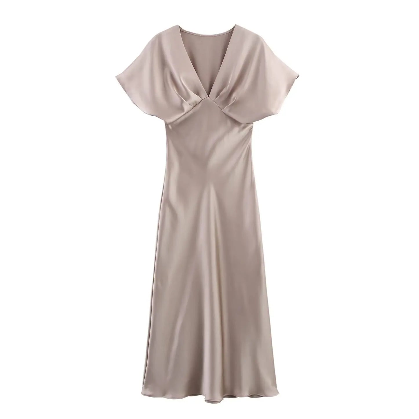 Women's short-sleeved silk dress 
