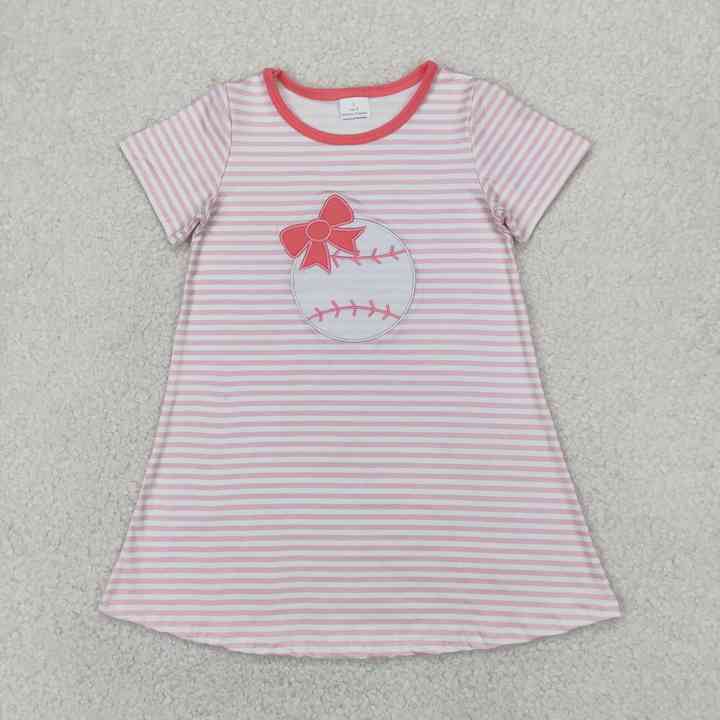 Length Summer One Piece Clothes- Girls' Short Sleeve Dress 