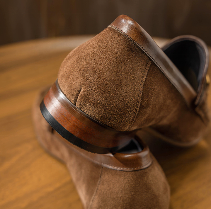 British style suede formal shoes 