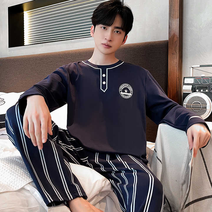 Men's Cotton Pajamas for Autumn 