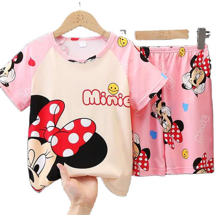 طقم بيجامة للأطفال والفتيات الصغار طقم بيجامة قصيرة صيفية رائعة تناسب النوم ملابس نوم Toddler Girls Pajama Set Summer Short Sleeve Sleepwear Pjs 2 Piece Set 1-7 Years 2 طقم 1-7 سنوات