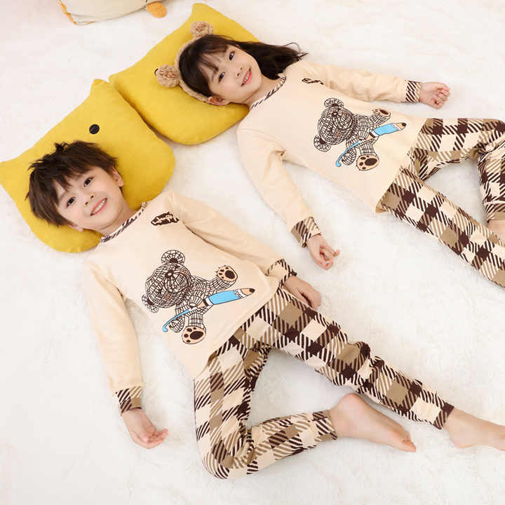Children's autumn and winter long-sleeved pants set 