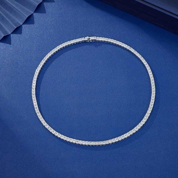 Custom Fashion Luxury Zircon Tennis Chain Necklace 