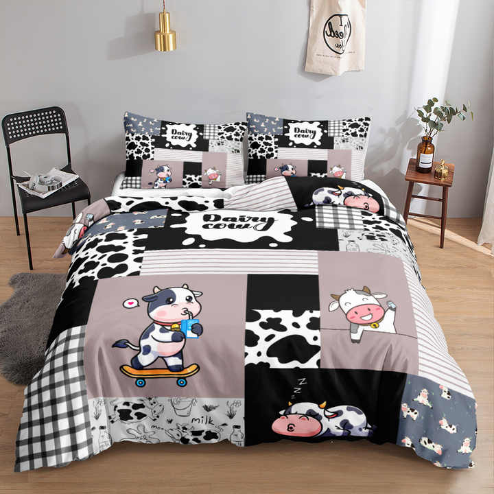 غطاء لحاف برسوم كرتونية ثلاثية الأبعاد, 3 قطع . 3D Cartoon Duvet Cover Set, 3 Pieces, Boys Girls, Pink