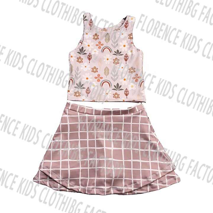 Yoga Skirt Outfit for Toddlers- مجموعة ملابس رياضية للبنات